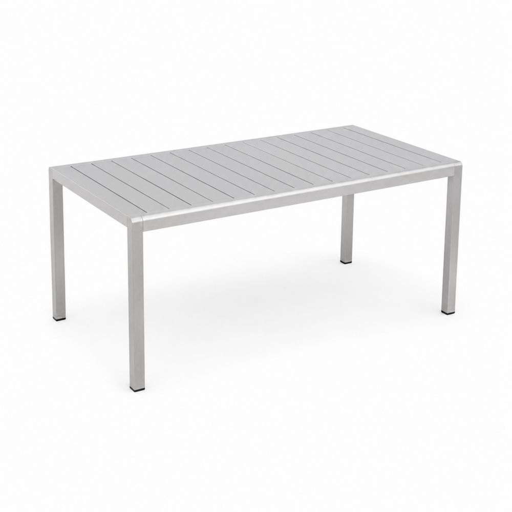 Garten-Esstisch Rechteckig Aluminium Grau