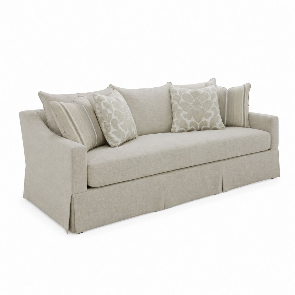 Beiges 3-Sitzer Sofa aus Leinenmischung