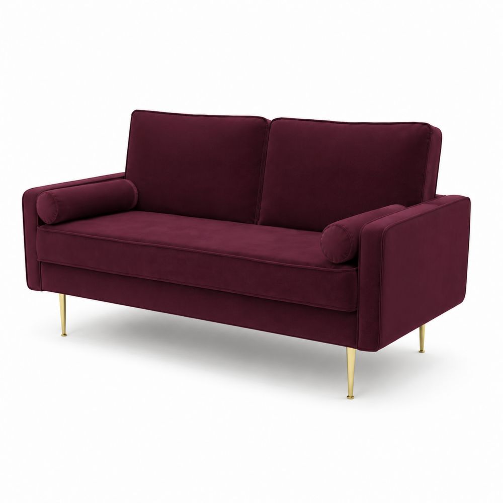 Zweisitzer Sofa Stoff Bordeaux 150 cm