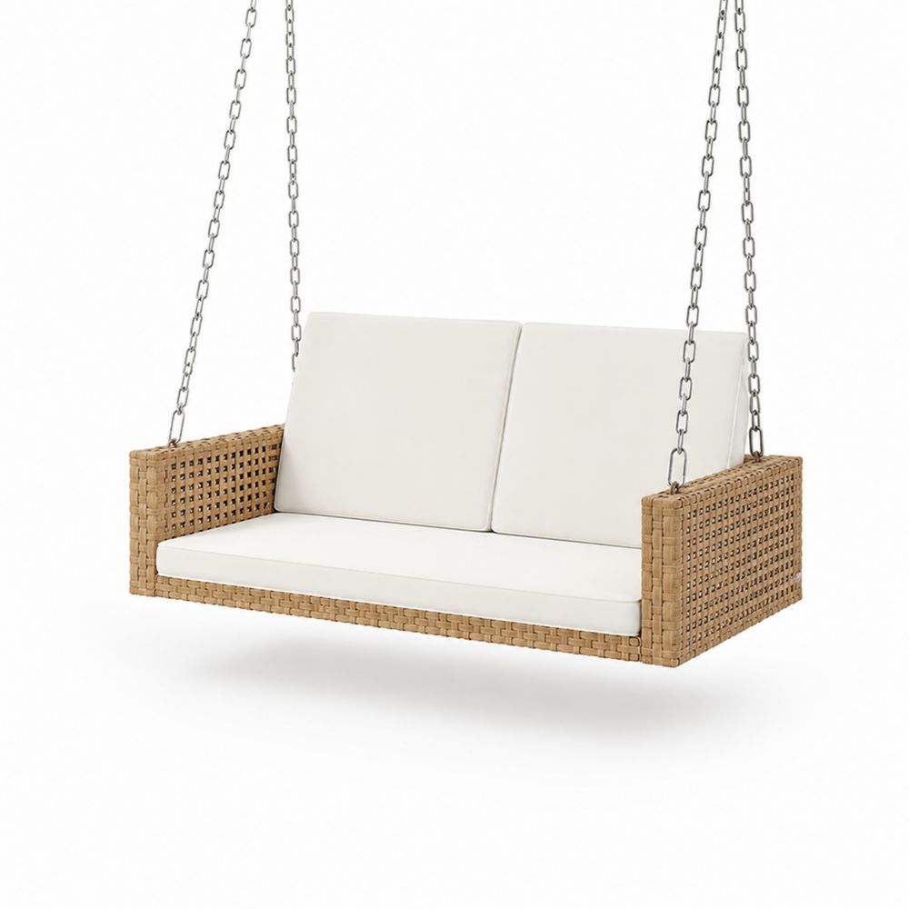 Hängeschaukel aus Rattan mit Polyesterbezug und Ketten