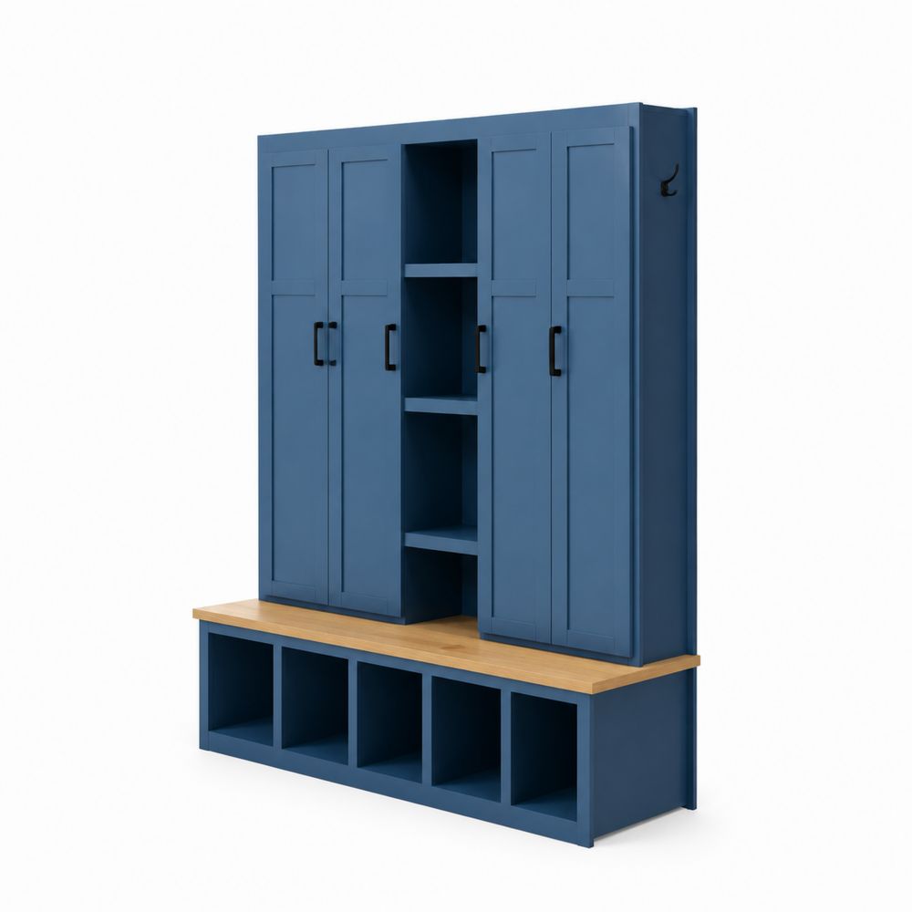 Eingangskombination MDF Holz Blau 200cm x 150cm x 40cm