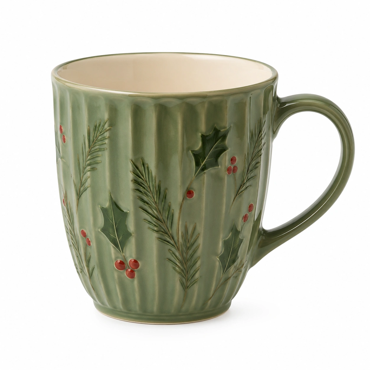 Taza de Cerámica Verde Navideña 350ml-BELLOMAISON