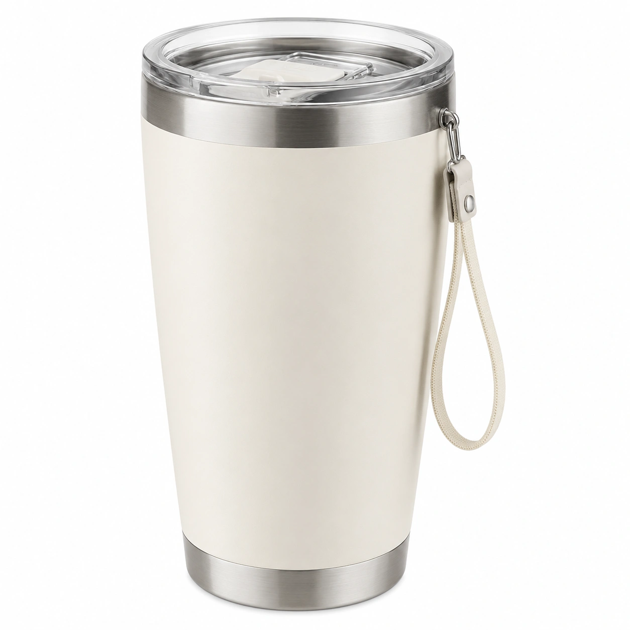 Vaso Térmico de 500ml Crema con Tapa y Asa-BELLOMAISON