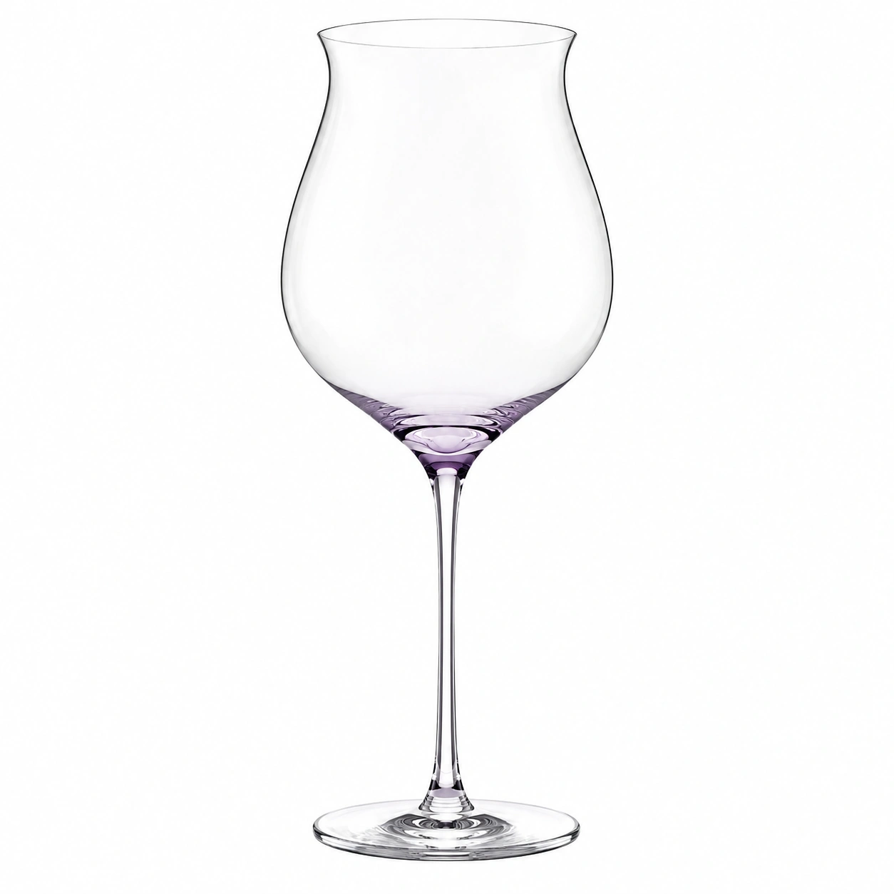 Copa de Vino de Cristal Transparente con Base Morada 650ml-BELLOMAISON