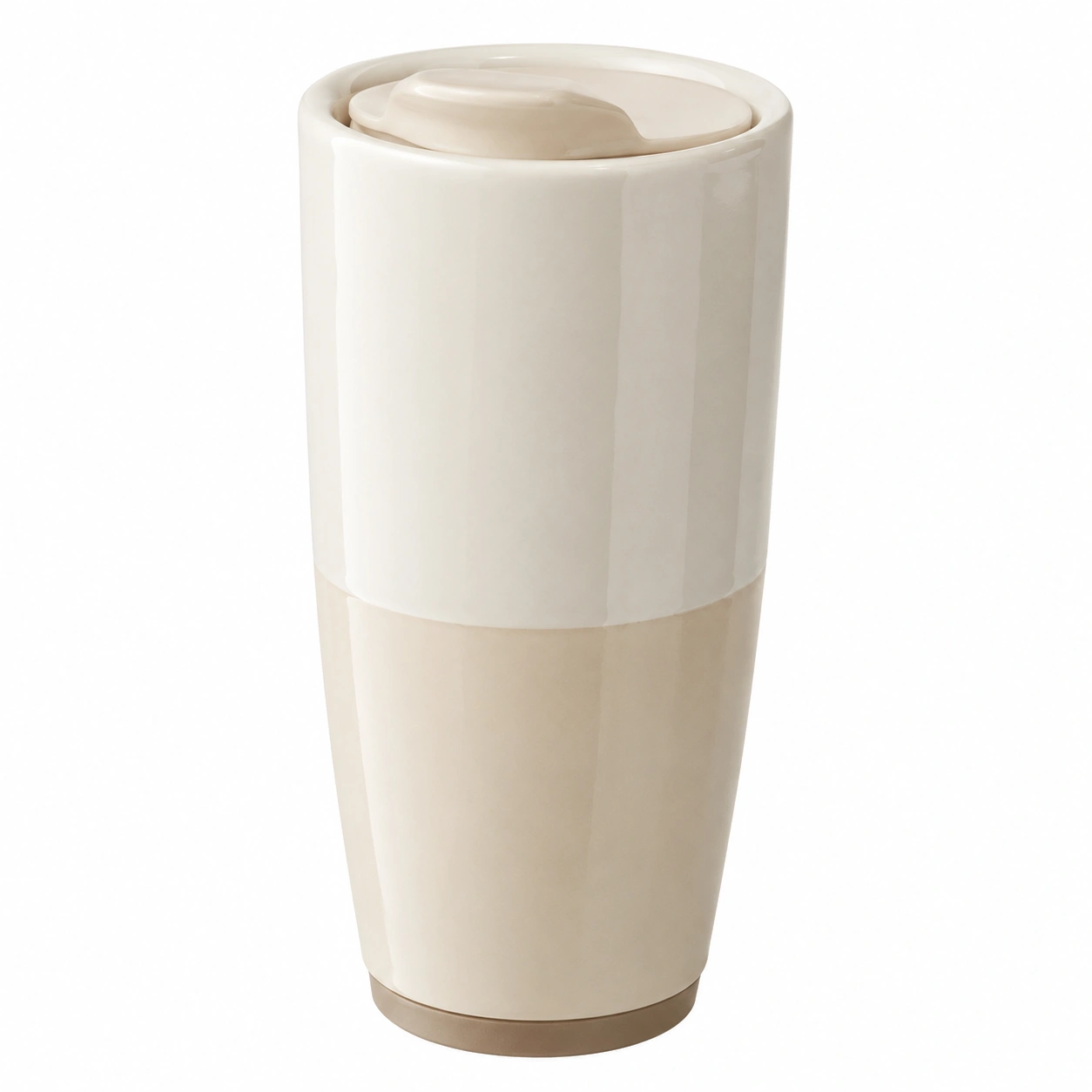 Taza Térmica con Tapa Hermética 350ml Beige-BELLOMAISON