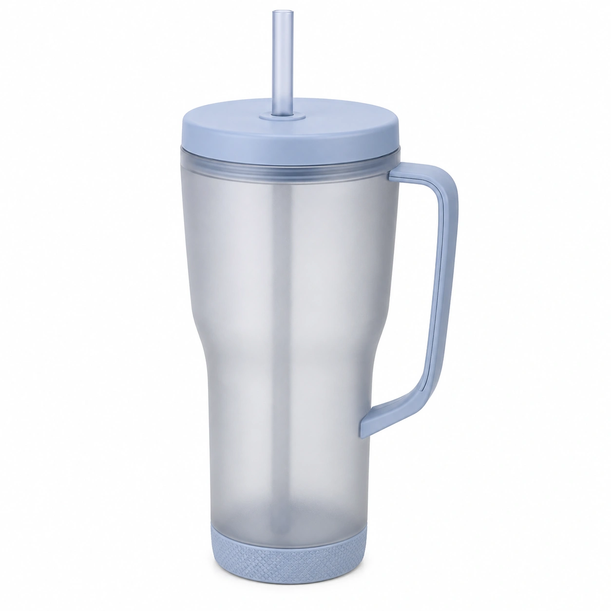 Vaso térmico con asa y pajita 1000ml azul mate-BELLOMAISON