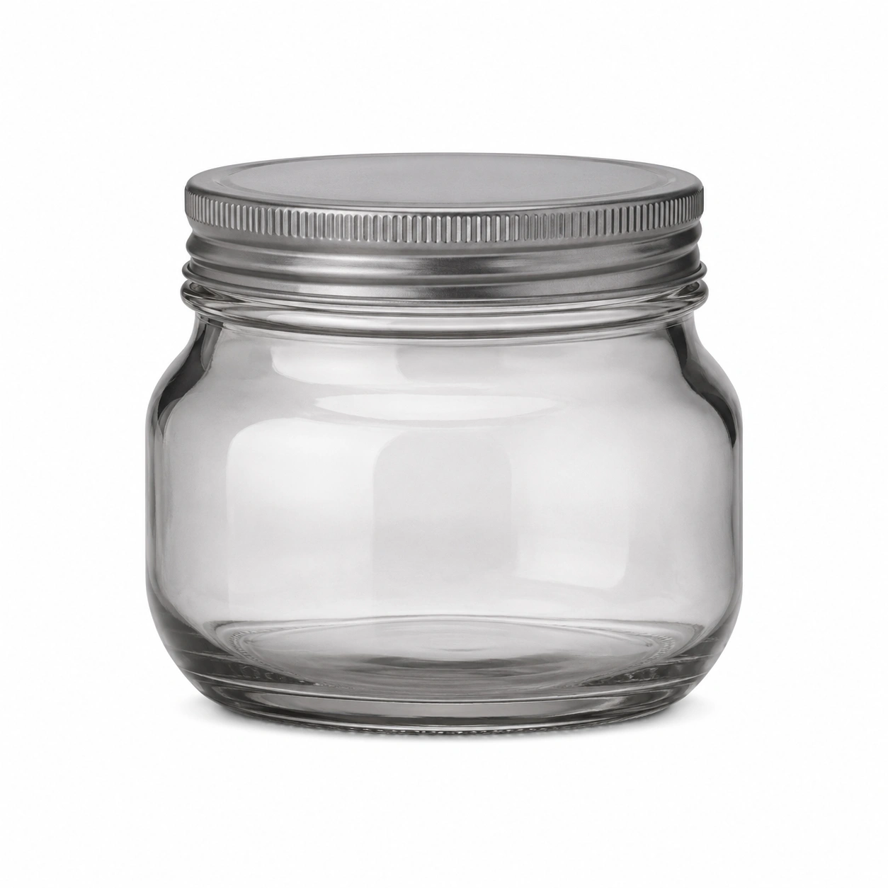 Tarro de vidrio con tapa metálica 500ml - Transparente/Plateado-BELLOMAISON