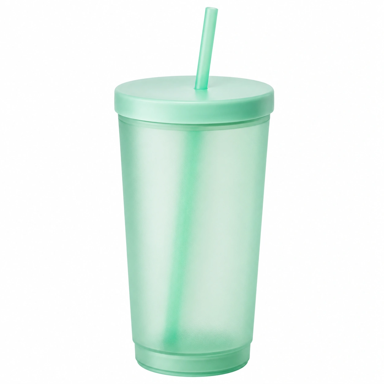 Vaso con tapa y pajita verde 500ml-BELLOMAISON