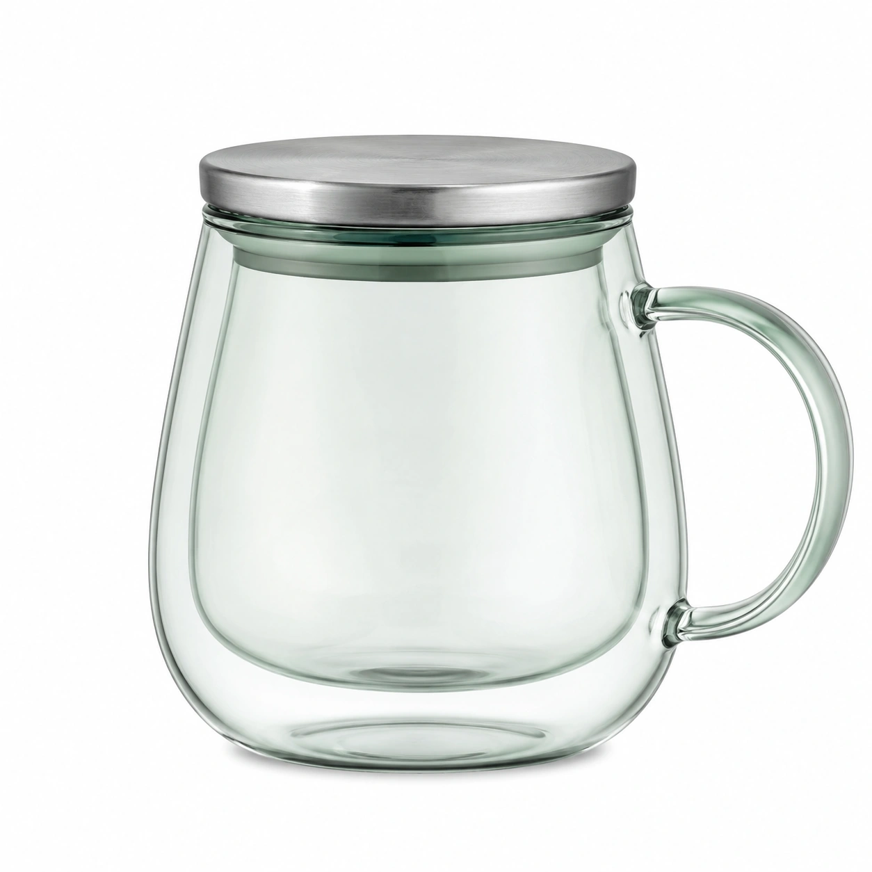 Jarra de Vidrio con Asa y Tapa de Acero Inoxidable 500ml Transparente-BELLOMAISON