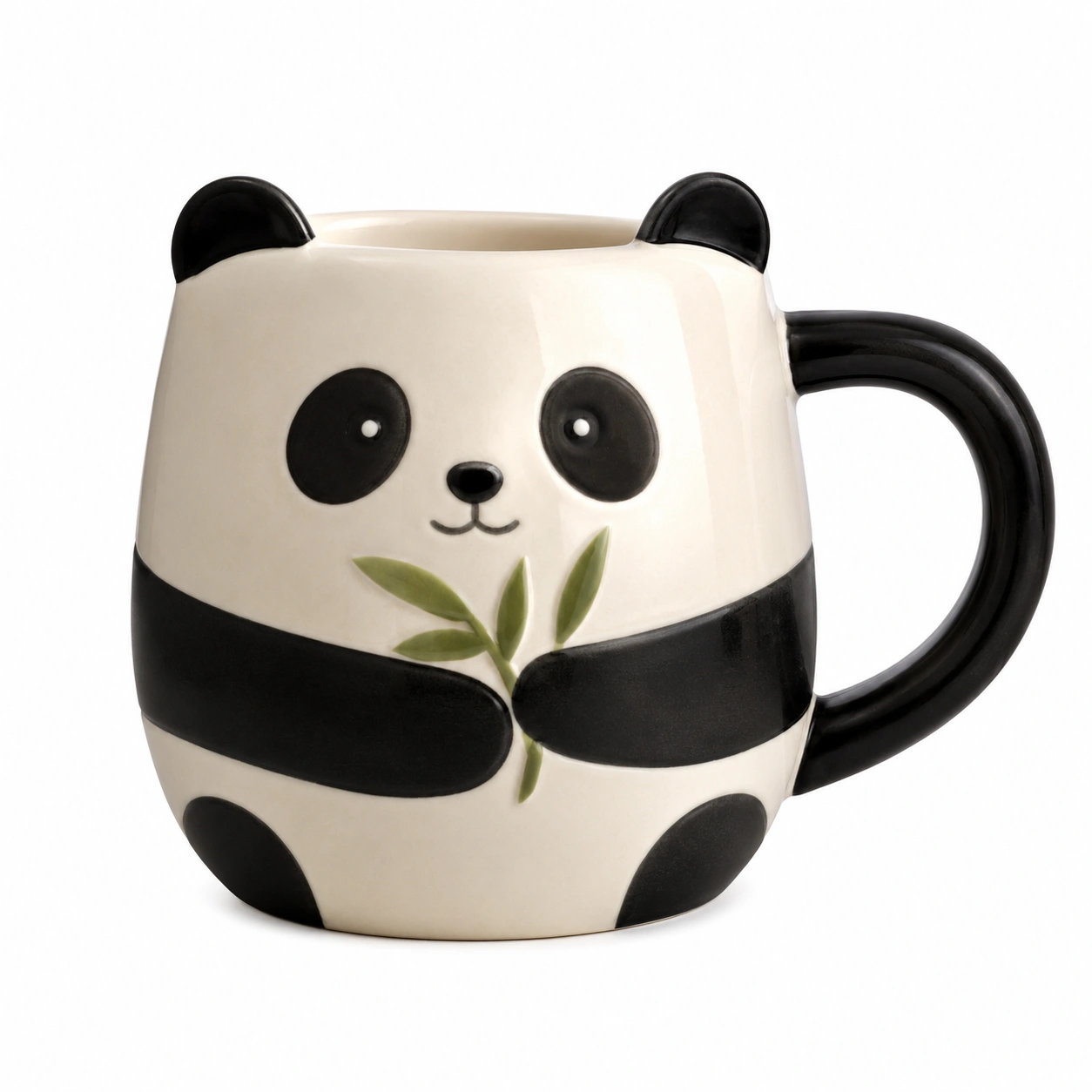 Taza Panda de Cerámica 350ml Blanca y Negra-BELLOMAISON