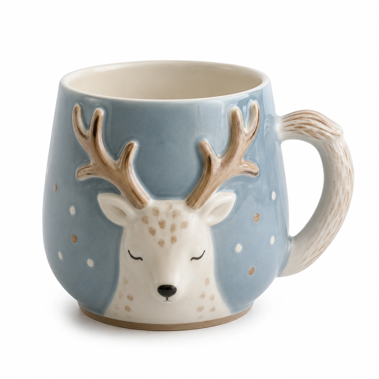 Taza de Cerámica con Diseño de Ciervo Azul 320ml-BELLOMAISON