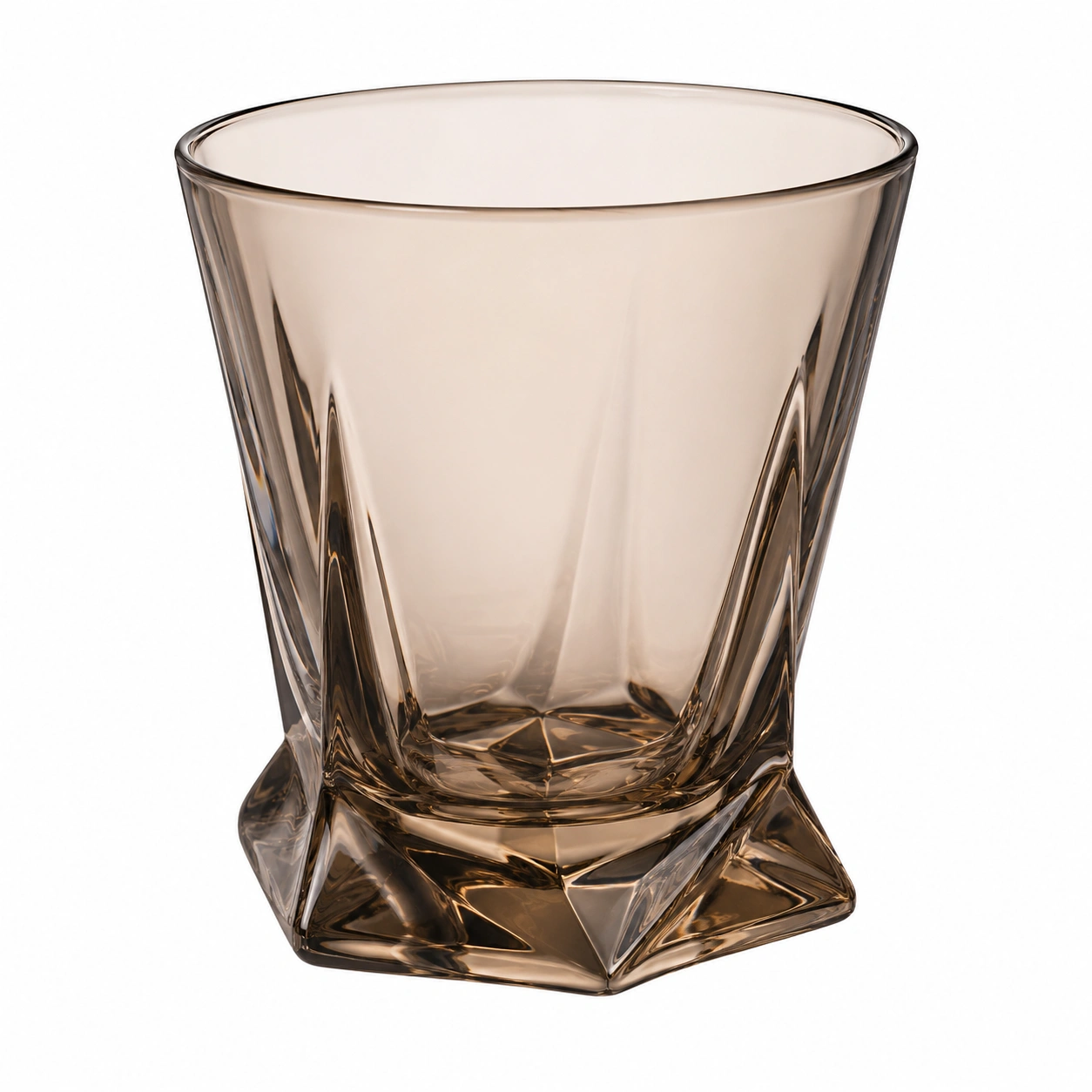Vaso de Cristal Transparente con Diseño Geométrico 300ml-BELLOMAISON