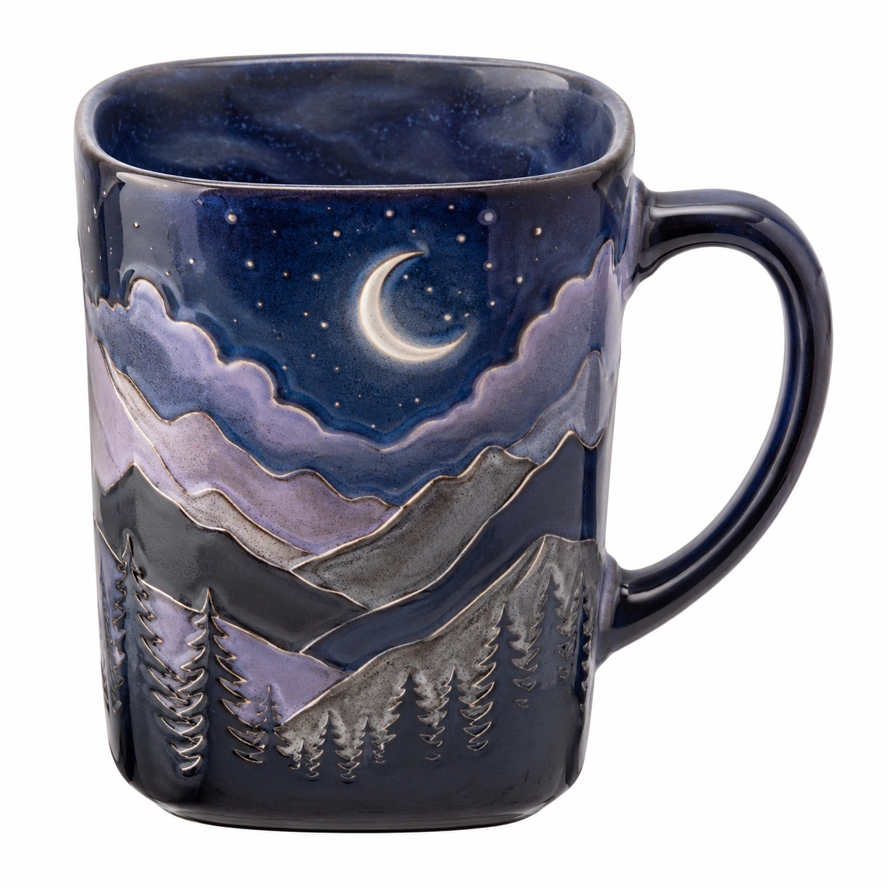 Taza de Cerámica de Paisaje Nocturno Azul-BELLOMAISON