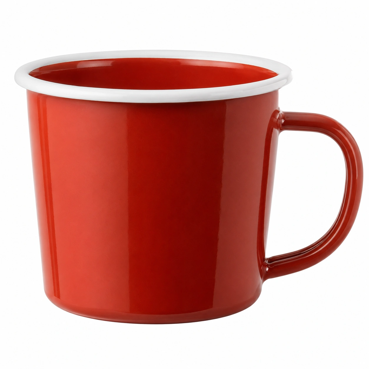 Taza esmaltada roja de 400ml para camping y uso diario-BELLOMAISON