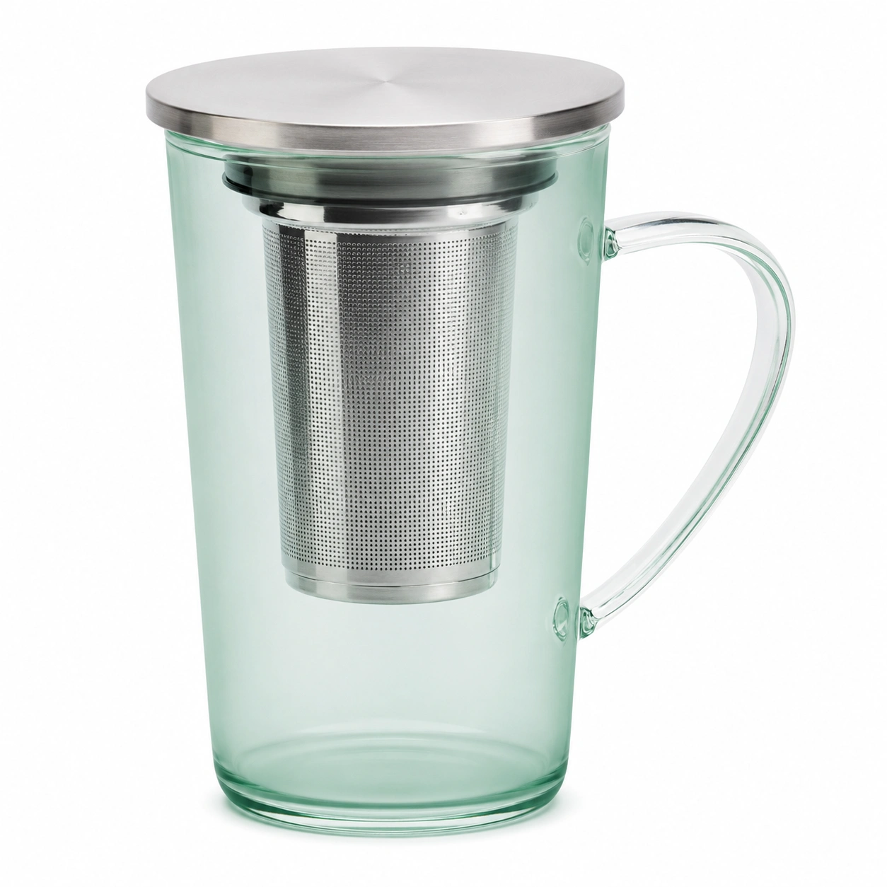 Taza de Vidrio Verde con Infusor de 350ml-BELLOMAISON