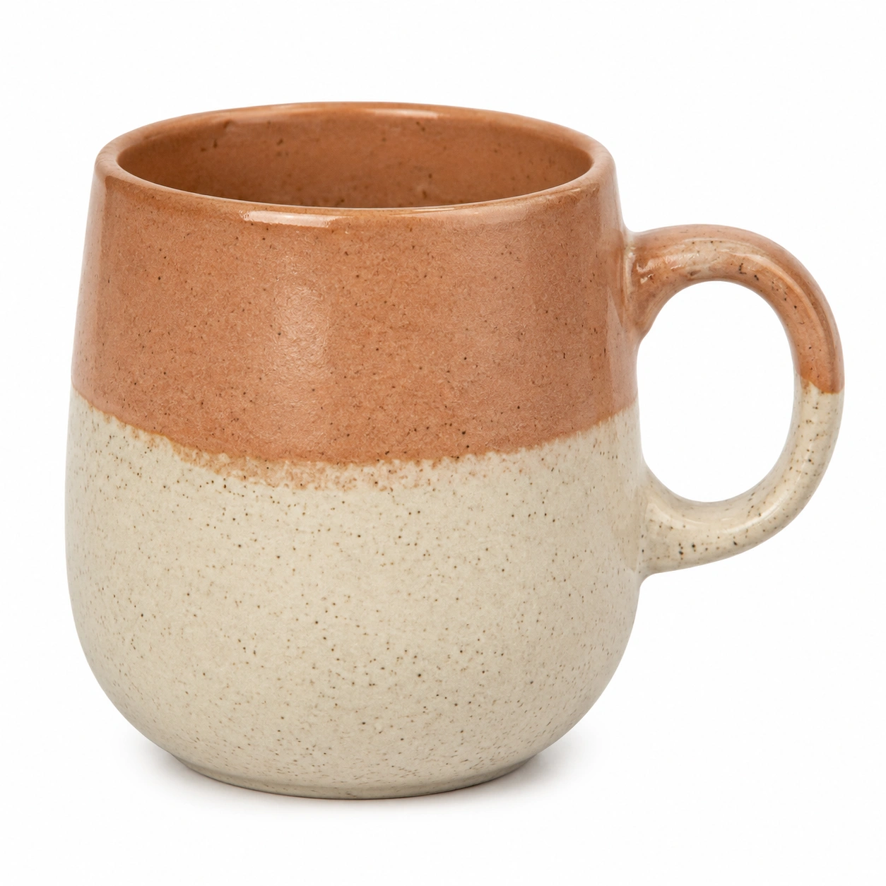 Taza de cerámica bicolor 300ml beige y marrón-BELLOMAISON