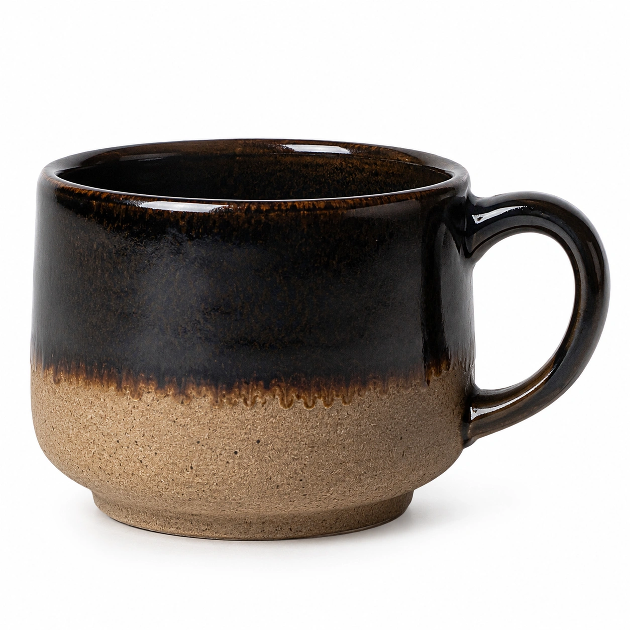 Taza de cerámica negra y marrón 250ml-BELLOMAISON