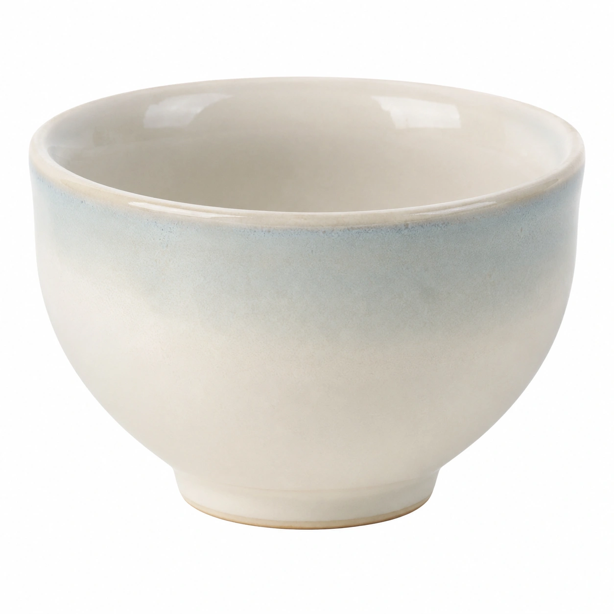 Tazón de cerámica esmaltado de 15 cm en azul y beige-BELLOMAISON