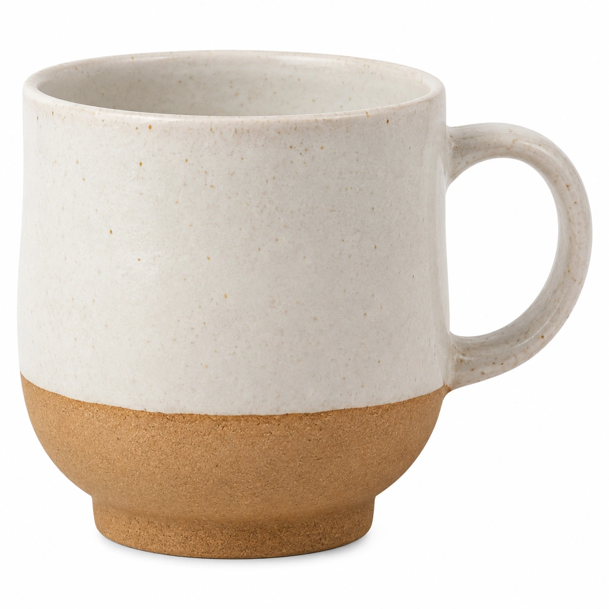 Taza de Cerámica 300ml con Diseño Elegante Blanco y Marrón-BELLOMAISON