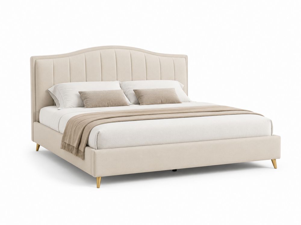 Polsterbett 180x200 cm Samt Beige