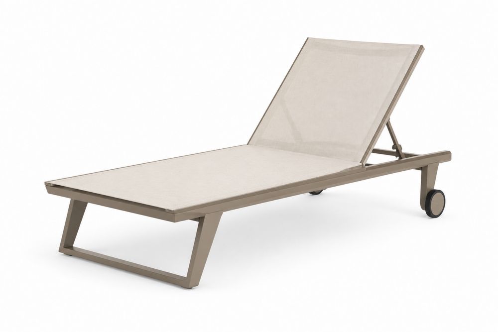 Aluminium-Sonnenliege Beige 200cm x 70cm