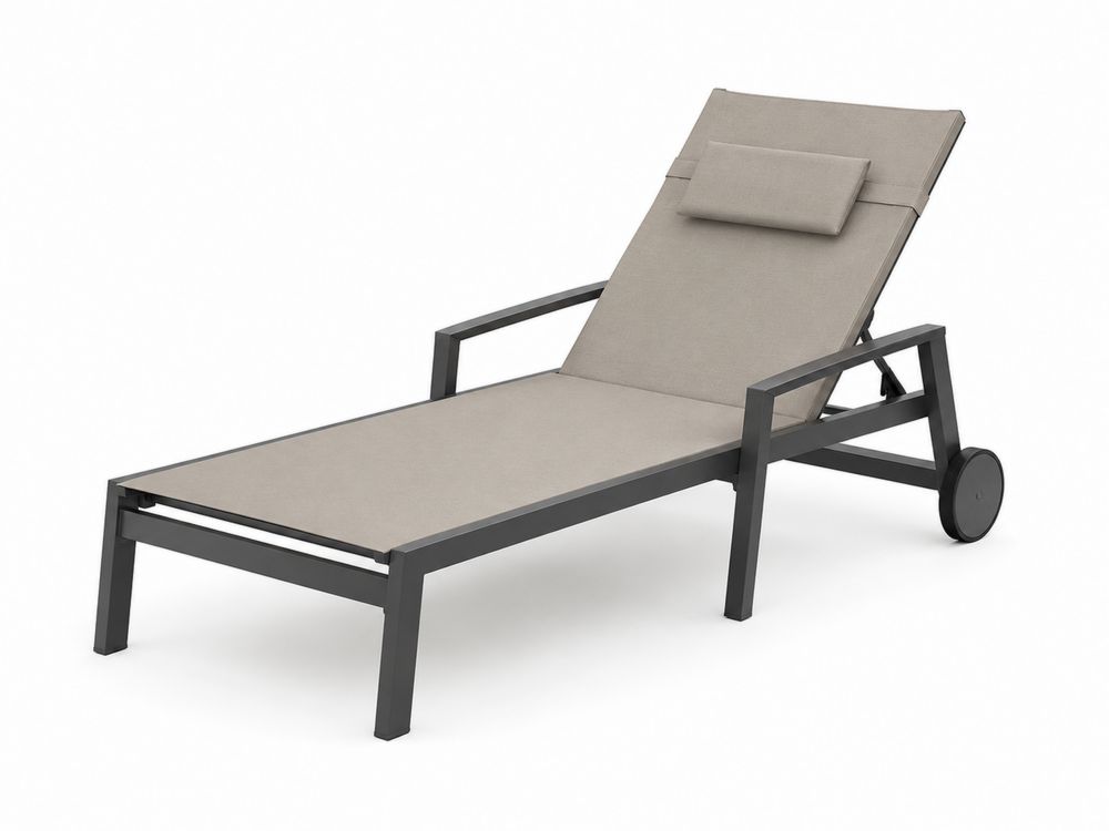 Aluminium Sonnenliege mit Textilene Beige