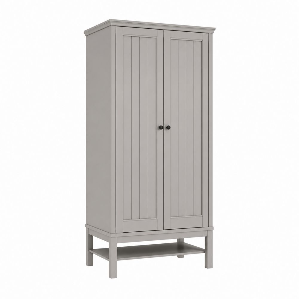 Garderobenschrank mit 2 Türen, Holz, Grau, 180cm x 80cm x 50cm