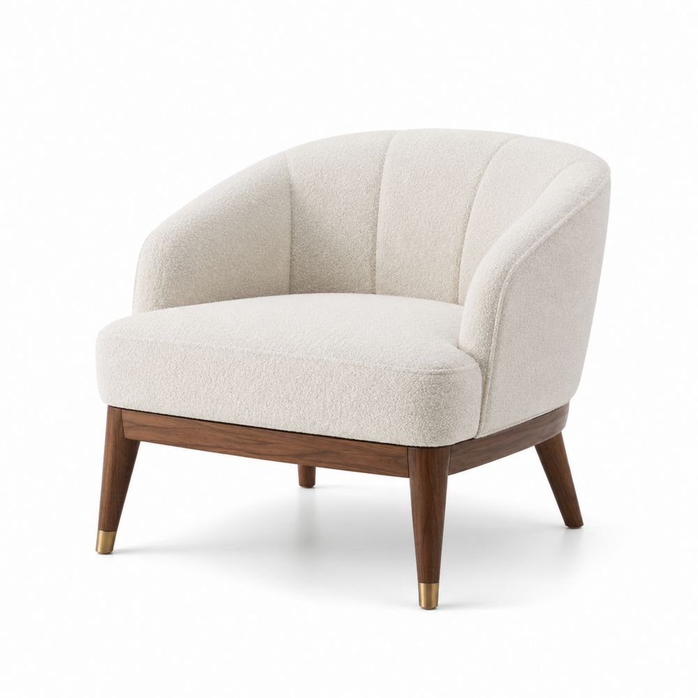Loungesessel Stoff Eiche Creme 80x70x75cm