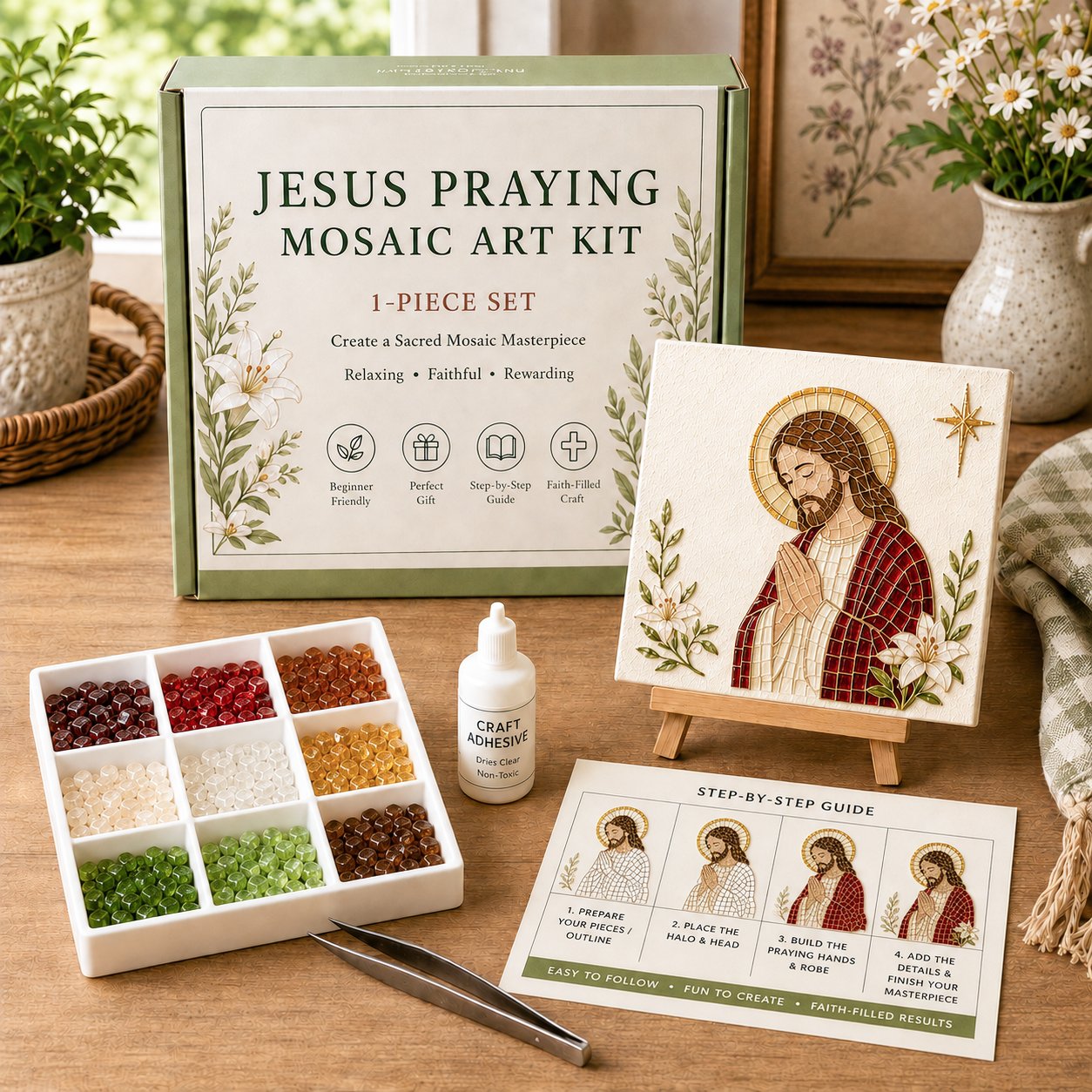 💥 Last day! 49% off - Faith-themed Sea Glass Art Set - Beginner friendly ✨