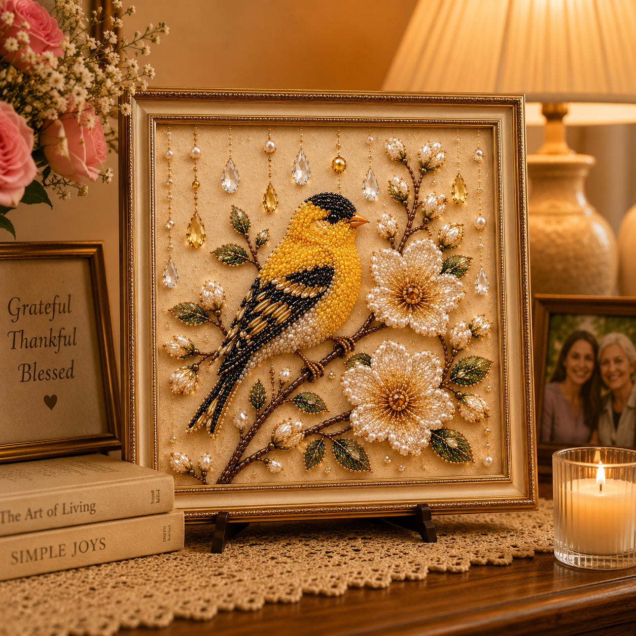 Luxury Bird Pearl Art DIY Kit for Elegant Home Decor, Relaxing Handcraft Projects and Gift‑Ready Wall Art