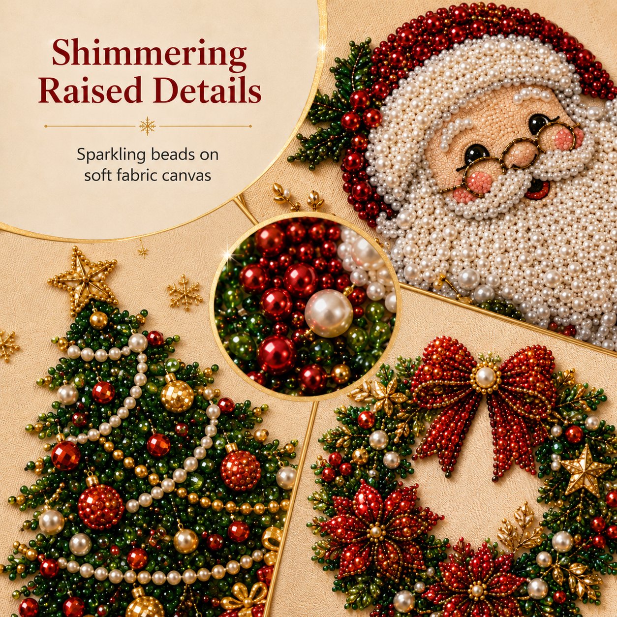 🎅Relaxing & Beginner-Friendly - 🎨💎DIY Christmas Pearl Diamond Painting Art Kit With Frame