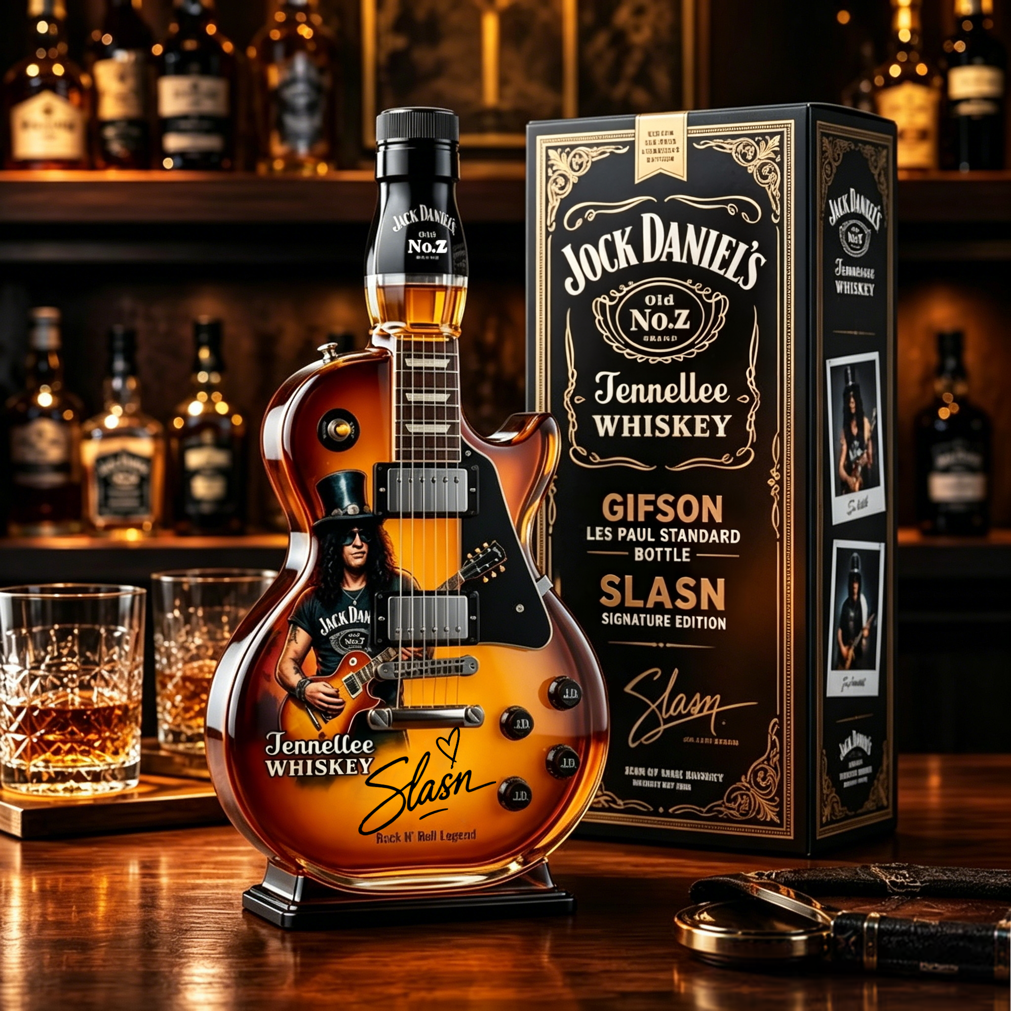🎁 Vatertag 👨‍🎤🤘 Appetite for Rock: Spirituosenflasche in Form einer Vintage-Sunburst-Gitarre 🎸✨