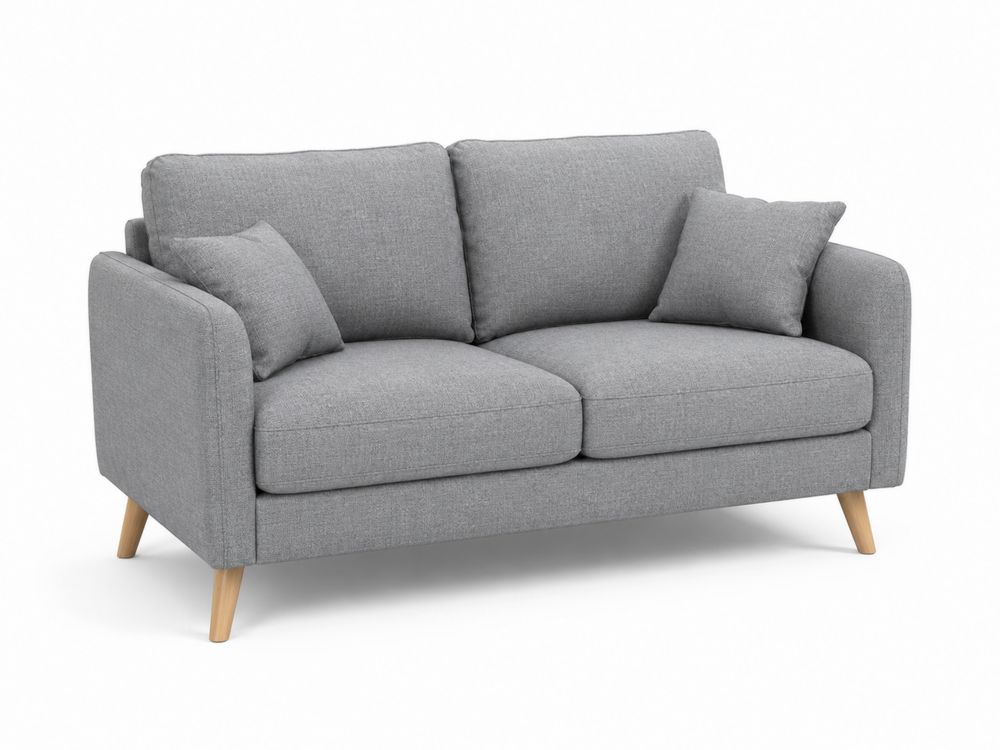 Zweisitzer Sofa Stoff Grau