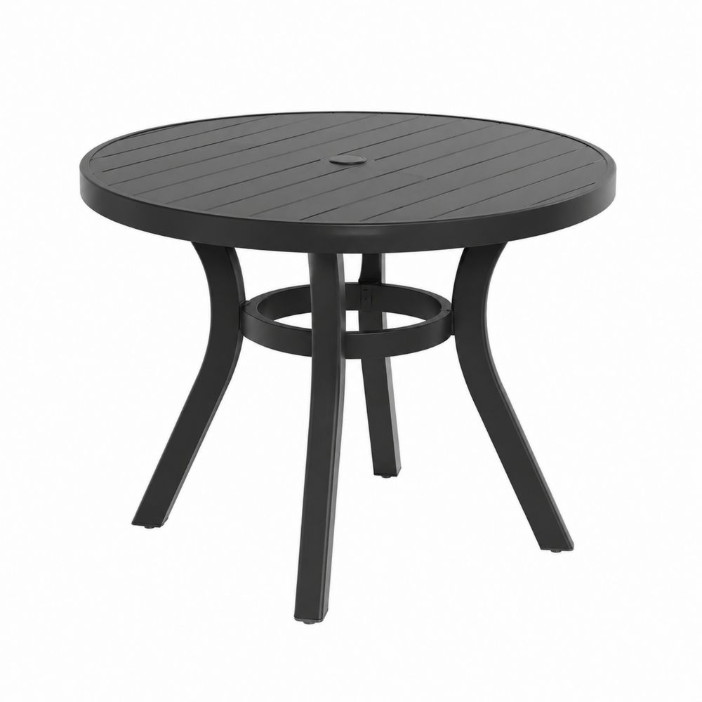 Runder Gartentisch Aluminium Schwarz Ø 90 cm
