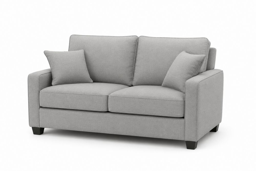 Zweisitzer Sofa mit Stoffbezug Hellgrau