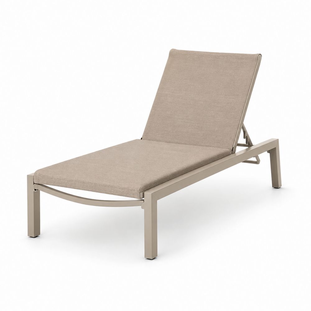 Aluminium Liegestuhl mit Polyesterbezug Beige
