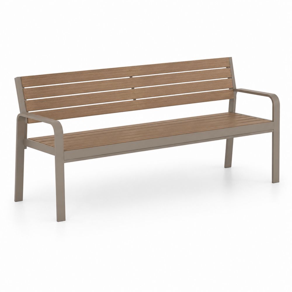 Gartenbank Teakholz Braun Metallrahmen 180cm