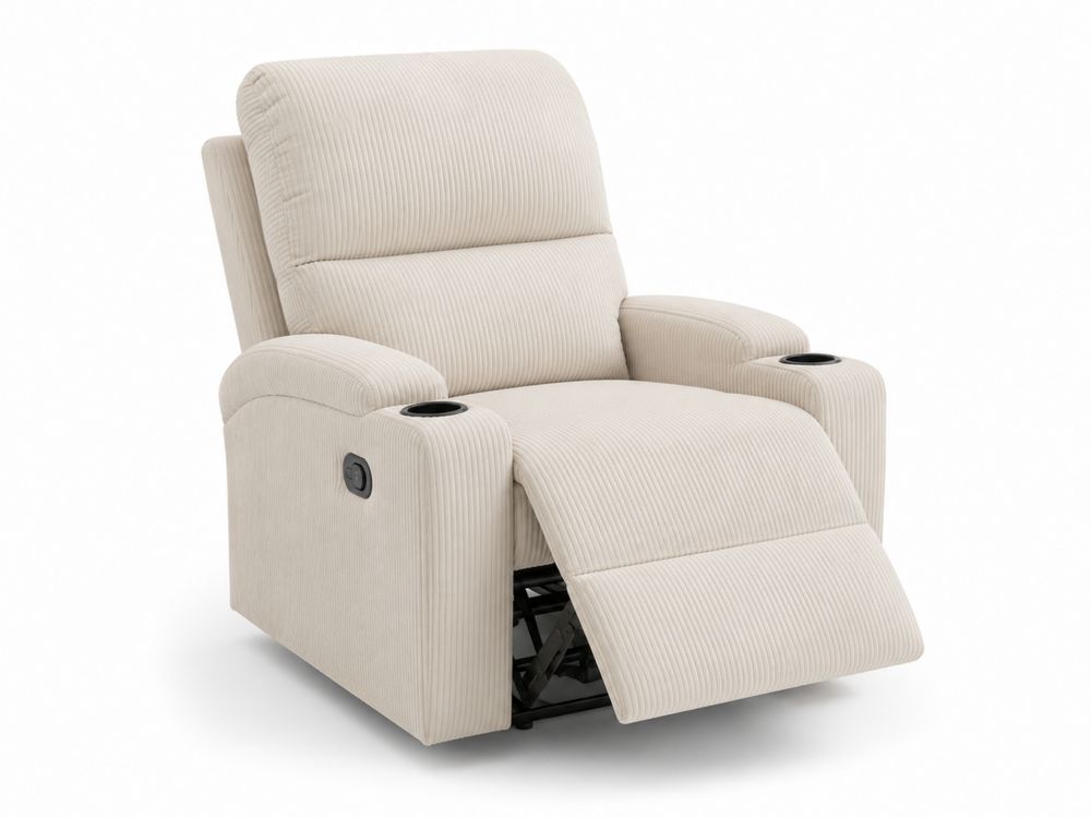Liegesessel Beige Cordstoff Metallrahmen