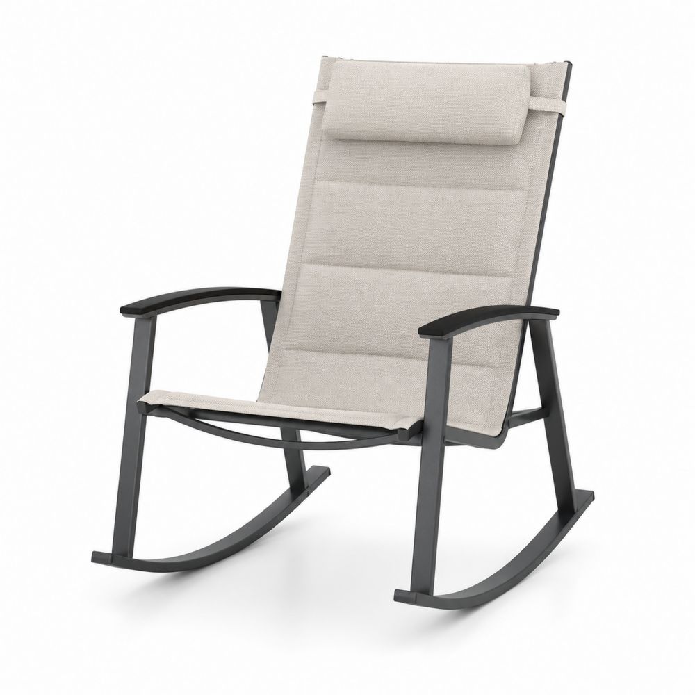 Metallschaukelstuhl mit Polyestergewebe Beige