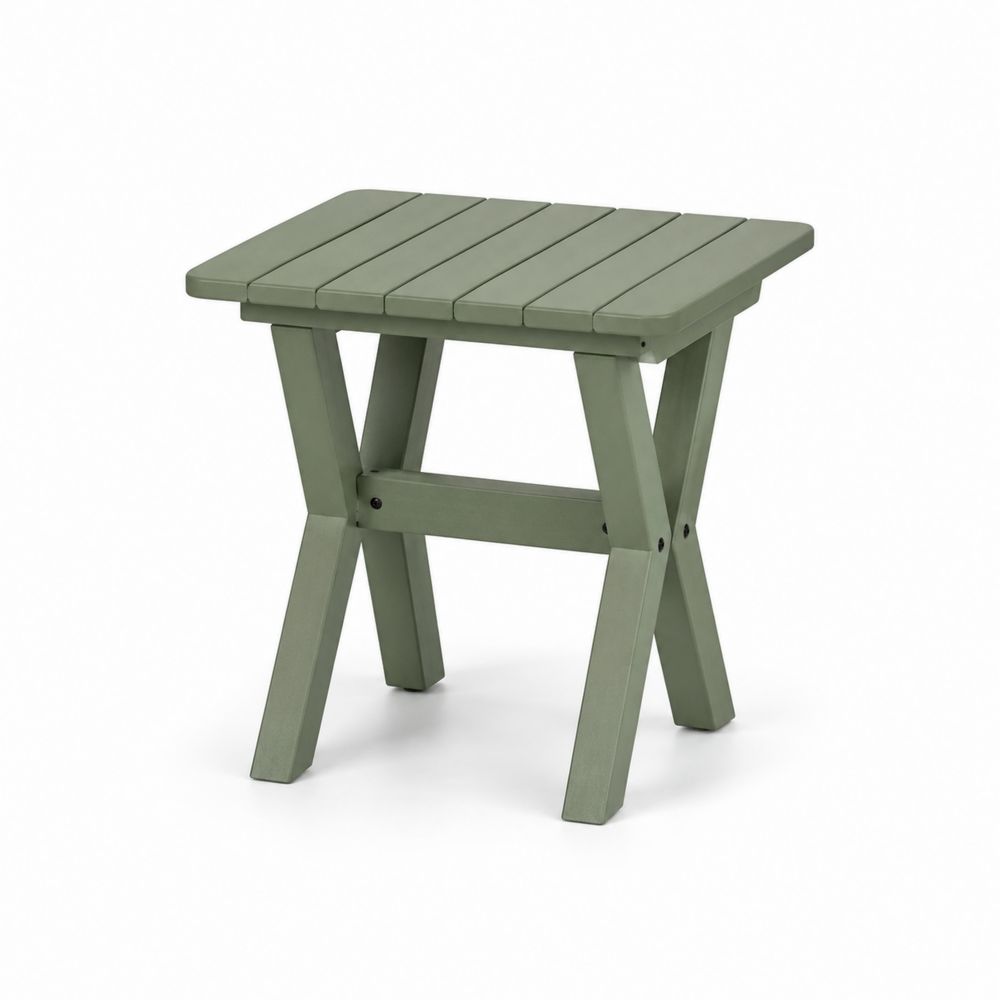 Rechteckiger Klapptisch aus Kiefernholz Grün 45x38x47 cm