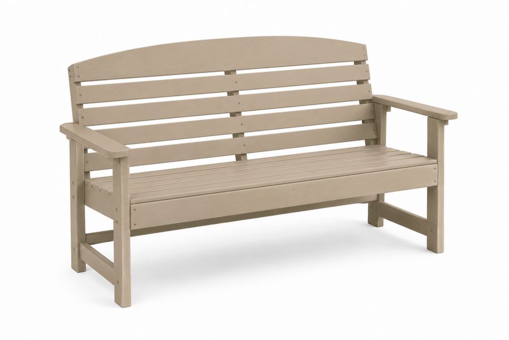 Gartenbank Kunststoff Polyethylen Beige 3-Sitzer