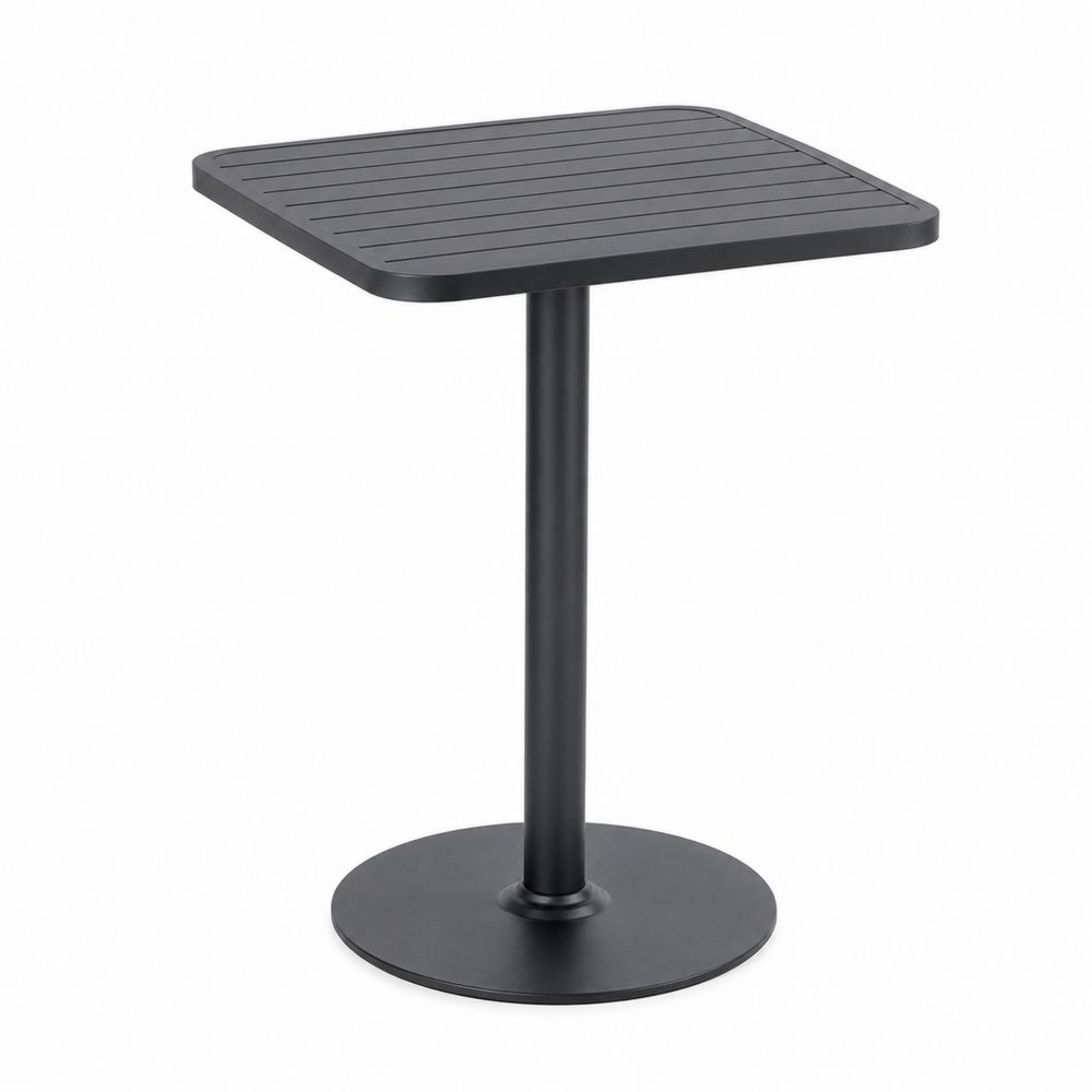 Quadratischer Aluminium-Bartisch Schwarz