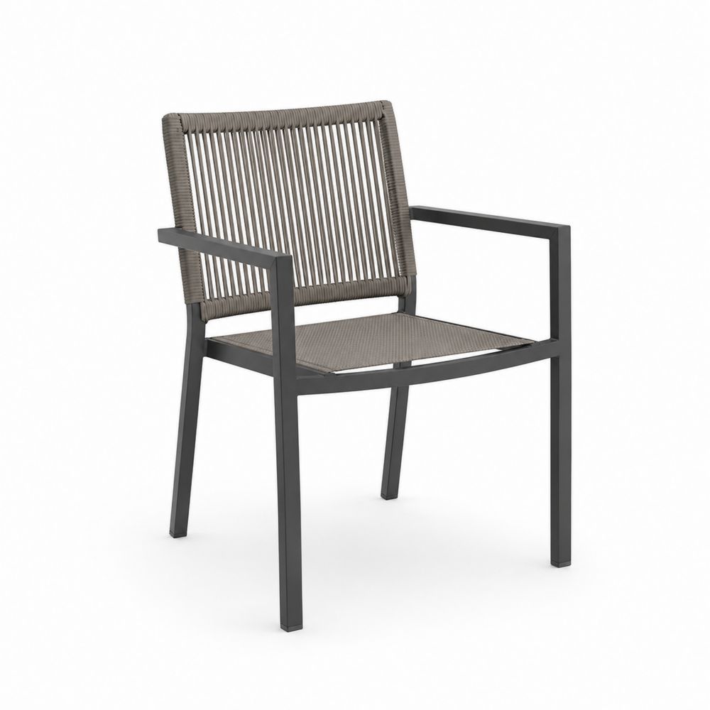 Stuhl Aluminium mit Kunststoffgeflecht Braun