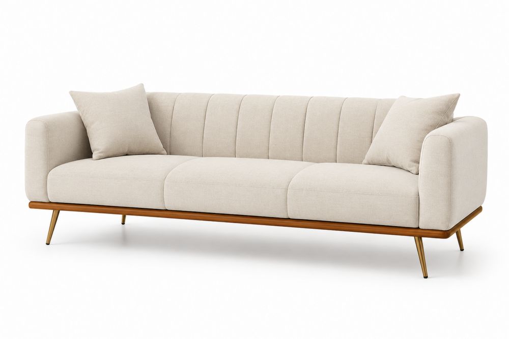 3-Sitzer Sofa, Stoff, Beige