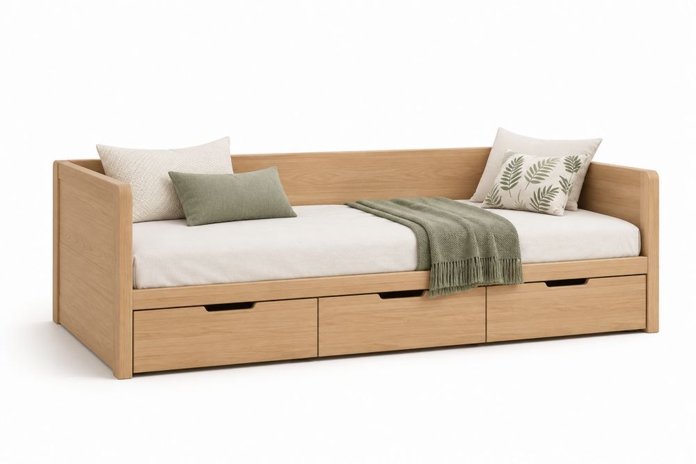 Tagesbett aus Holz mit Schubladen 200x90 cm