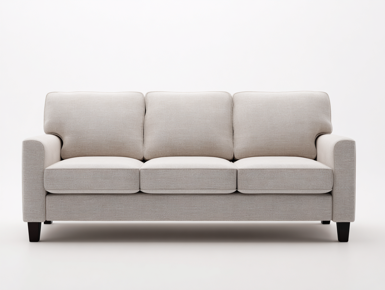 Sofás 3 plazas de tela 200x90x85 cm - beige - diseño moderno para salón-Katararoom