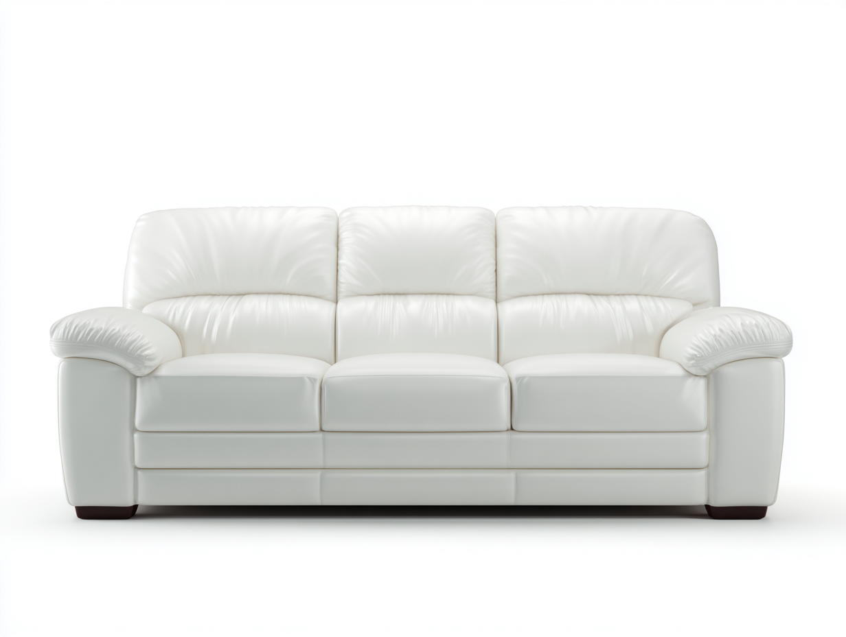 Sofás 3 plazas 210x95x85 cm cuero sintético color blanco - diseño moderno-Katararoom