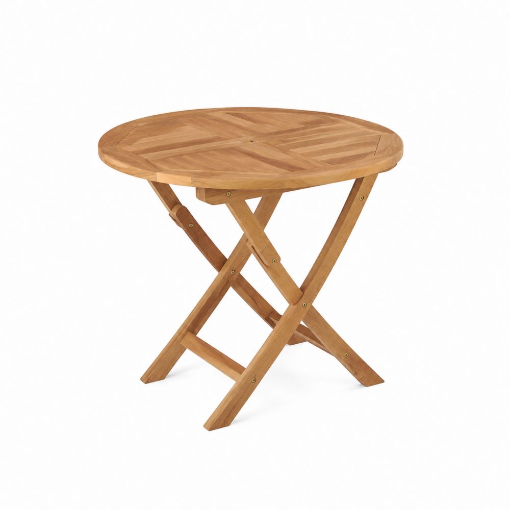 Runder Teakholz Klapptisch 75cm Außenbereich