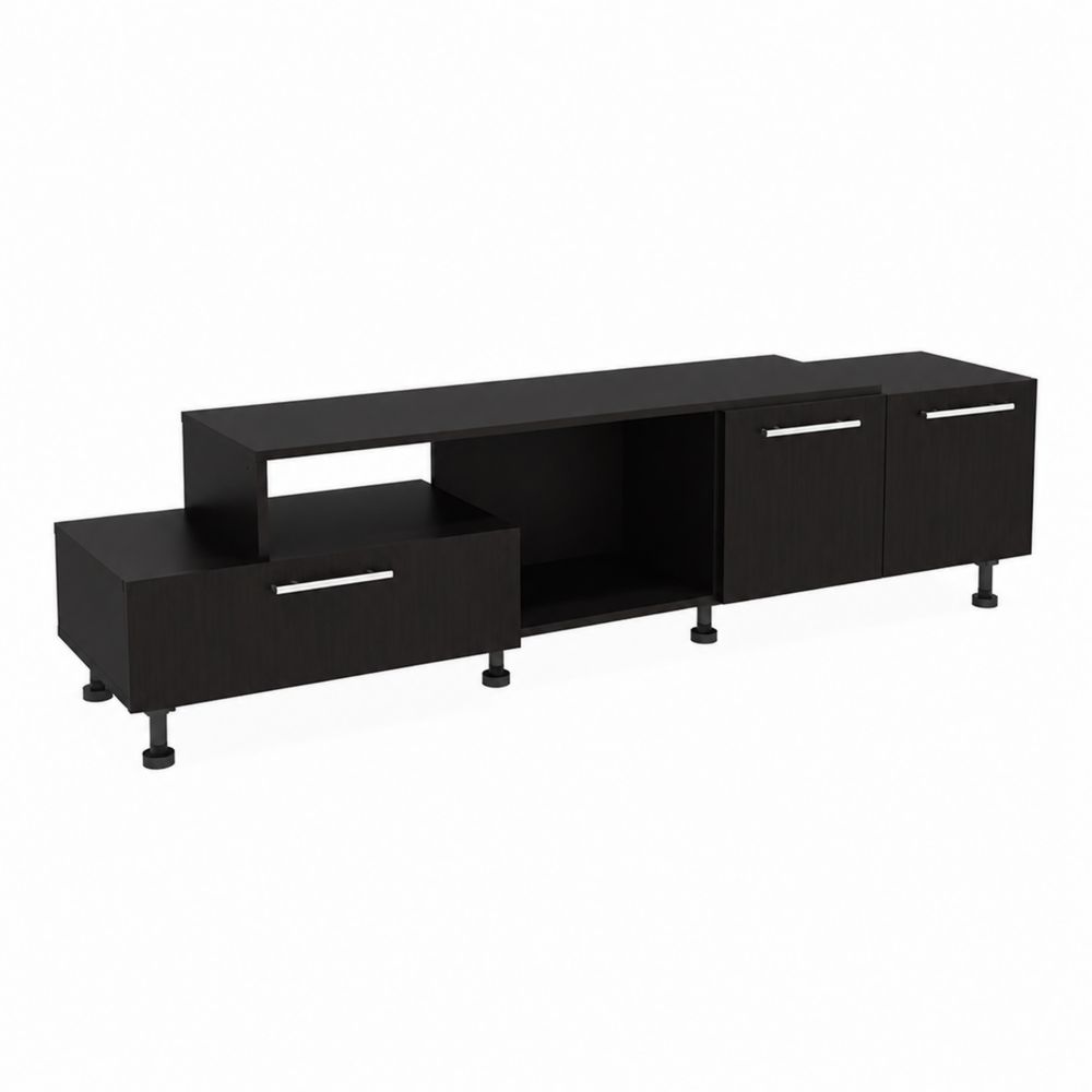 TV-Unterschrank rechteckig 180x40x50 cm Holzwerkstoff Schwarz