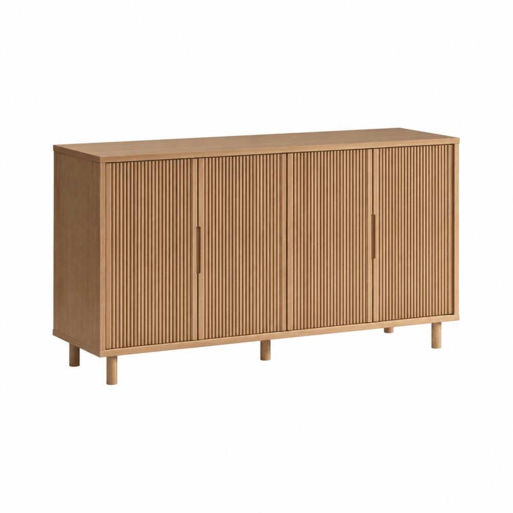 Sideboard aus Eichenholz mit gerillten Türen 150x80x35cm